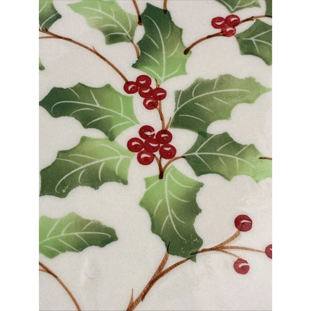 Andrea by Sadek Williamsburg Christmas Flower Frog Vase Holly Berry Ceramic 6x7
